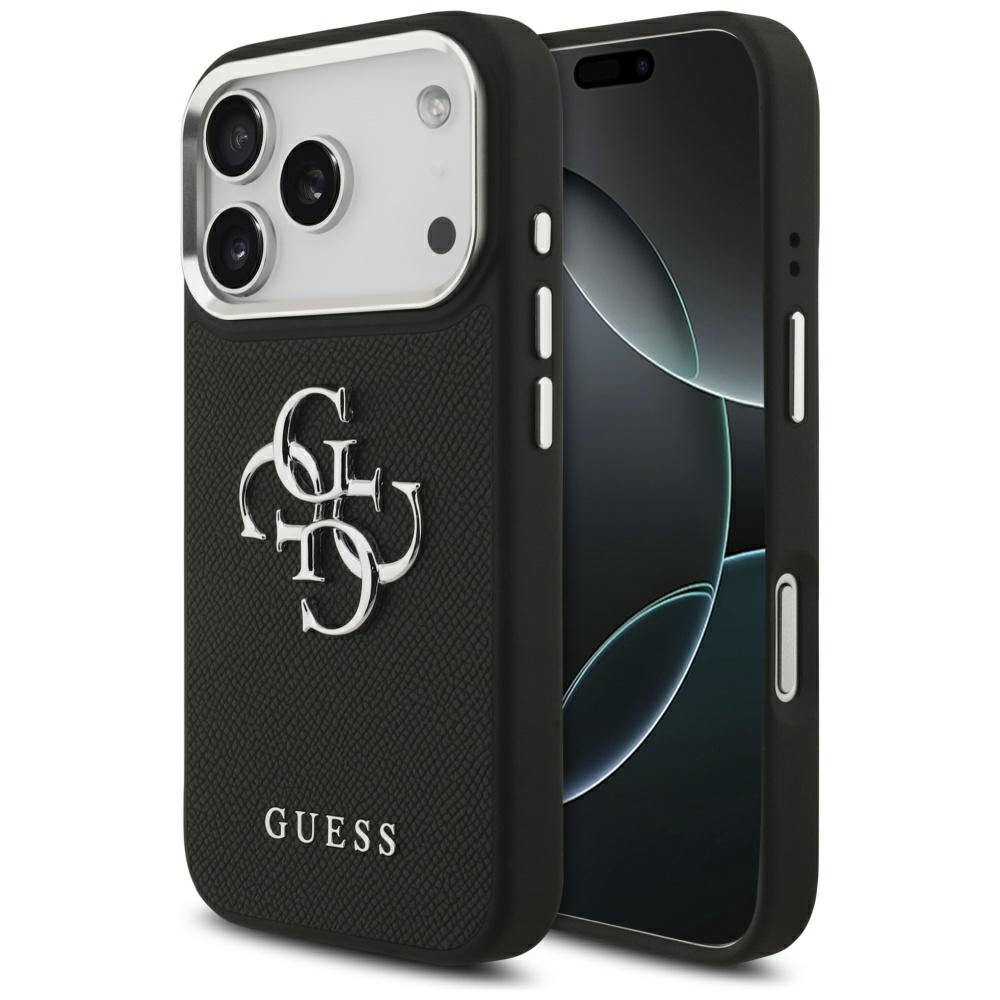 iTok webáruház - Guess Guess Grained Big 4G Classic Logo tok iPhone 17 Pro (fekete) 1 Guess Grained Big 4G Classic Logo case for iPhone 17 Pro (fekete)
