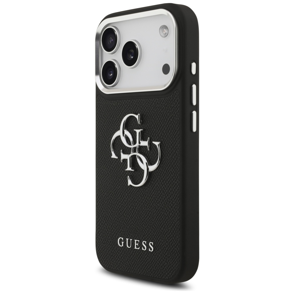 iTok webáruház - Guess Guess Grained Big 4G Classic Logo tok iPhone 17 Pro (fekete) 2 Guess Grained Big 4G Classic Logo case for iPhone 17 Pro (fekete)