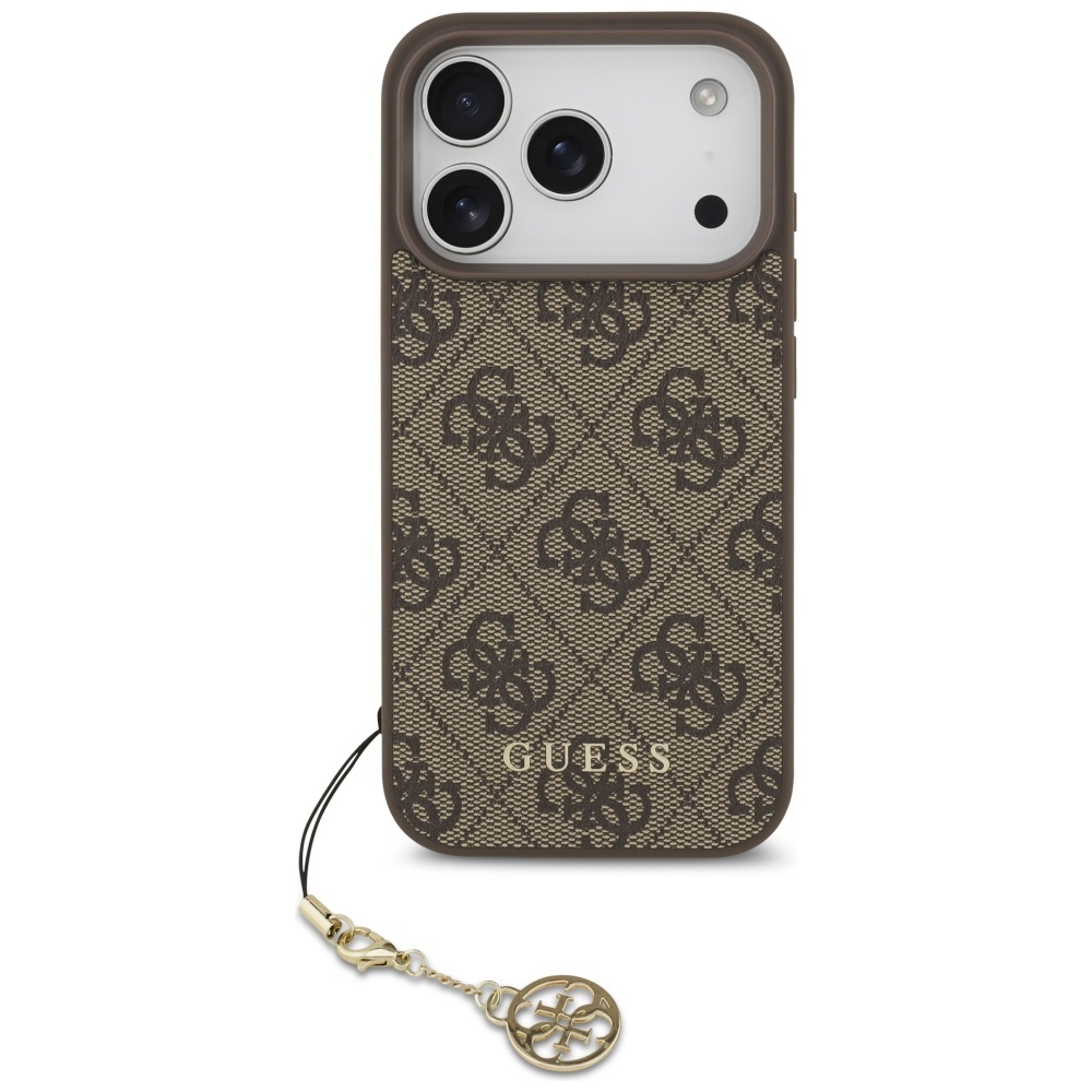 iTok webáruház - Guess Guess 4G Charms Collection MagSafe tok iPhone 17 Pro készülékhez (barna) 2 Guess 4G Charms Collection MagSafe case for iPhone 17 Pro (barna)