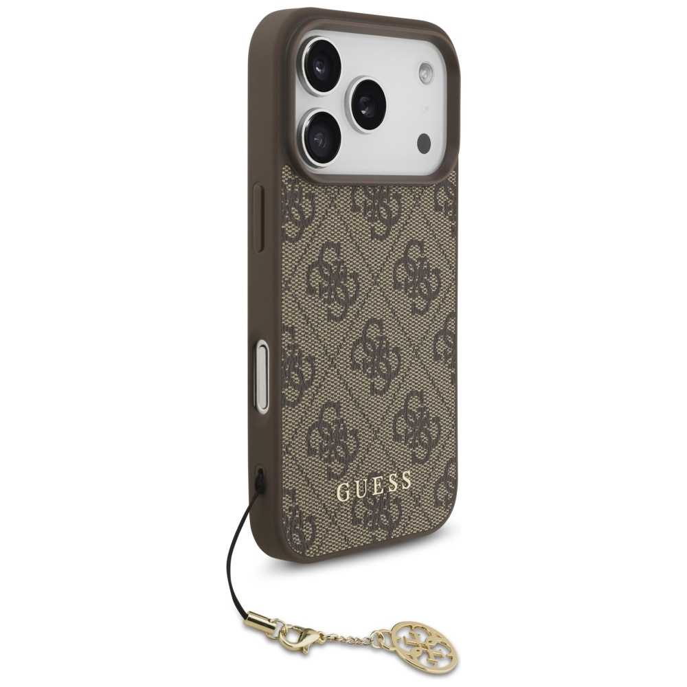iTok webáruház - Guess Guess 4G Charms Collection MagSafe tok iPhone 17 Pro készülékhez (barna) 3 Guess 4G Charms Collection MagSafe case for iPhone 17 Pro (barna)