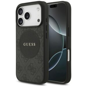 Guess 4G Circle Classic Logo MagSafe tok iPhone 17 Pro készülékhez (fekete)