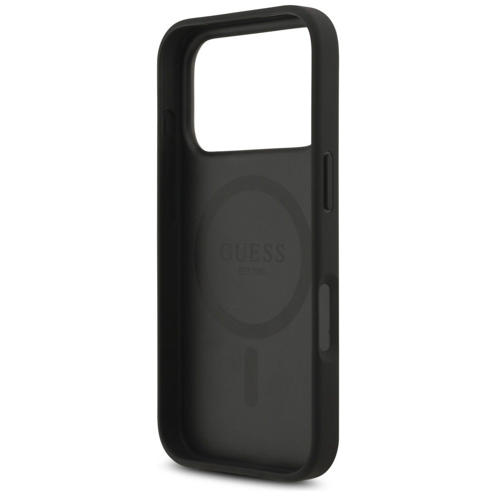 iTok webáruház - Guess Guess 4G Circle Classic Logo MagSafe tok iPhone 17 Pro készülékhez (fekete) 7 Guess 4G Circle Classic Logo MagSafe case for iPhone 17 Pro (fekete)