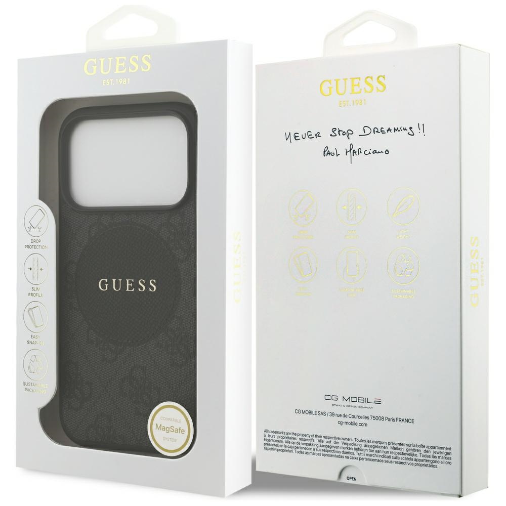 iTok webáruház - Guess Guess 4G Circle Classic Logo MagSafe tok iPhone 17 Pro készülékhez (fekete) 8 Guess 4G Circle Classic Logo MagSafe case for iPhone 17 Pro (fekete)
