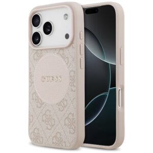Guess 4G Circle Classic Logo MagSafe tok iPhone 17 Pro készülékhez (rózsaszín)