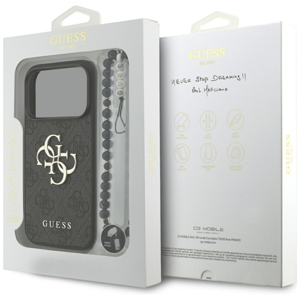 iTok webáruház - Guess Guess 4G Strap 4G Classic Logo tok iPhone 17 Pro készülékhez (fekete) 8 Guess 4G Strap 4G Classic Logo Case for iPhone 17 Pro (fekete)