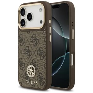 Guess 4G Strass Logo MagSafe tok iPhone 17 Pro készülékhez (barna)