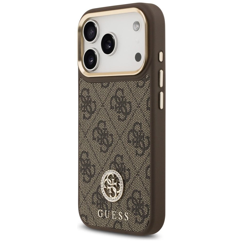 iTok webáruház - Guess Guess 4G Strass Logo MagSafe tok iPhone 17 Pro készülékhez (barna) 2 Guess 4G Strass Logo MagSafe case for iPhone 17 Pro (barna)