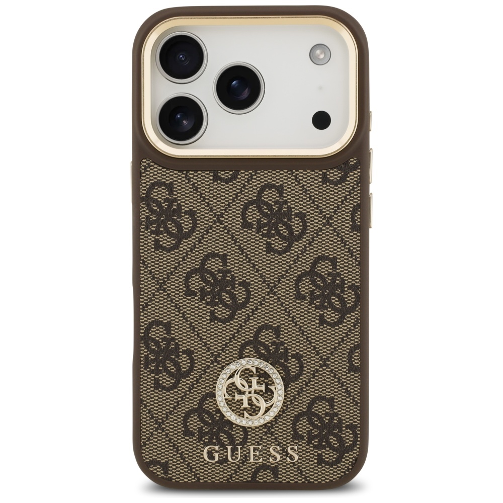 iTok webáruház - Guess Guess 4G Strass Logo MagSafe tok iPhone 17 Pro készülékhez (barna) 3 Guess 4G Strass Logo MagSafe case for iPhone 17 Pro (barna)