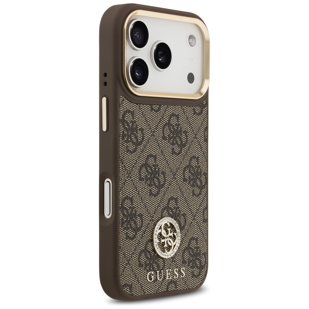 iTok webáruház - Guess Guess 4G Strass Logo MagSafe tok iPhone 17 Pro készülékhez (barna) 4 Guess 4G Strass Logo MagSafe case for iPhone 17 Pro (barna)