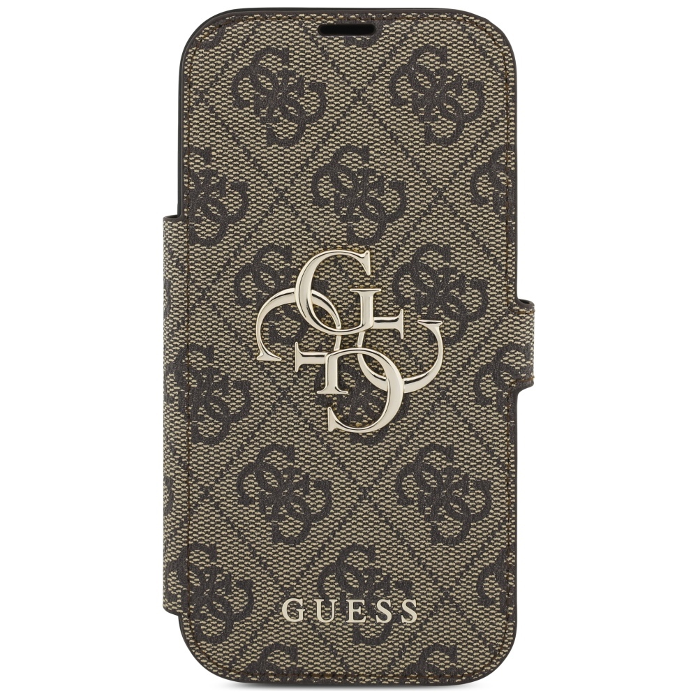 iTok webáruház - Guess Guess Book 4G Metal Logo tok iPhone 17 Pro (barna) 3 Guess Book 4G Metal Logo Case for iPhone 17 Pro (barna)