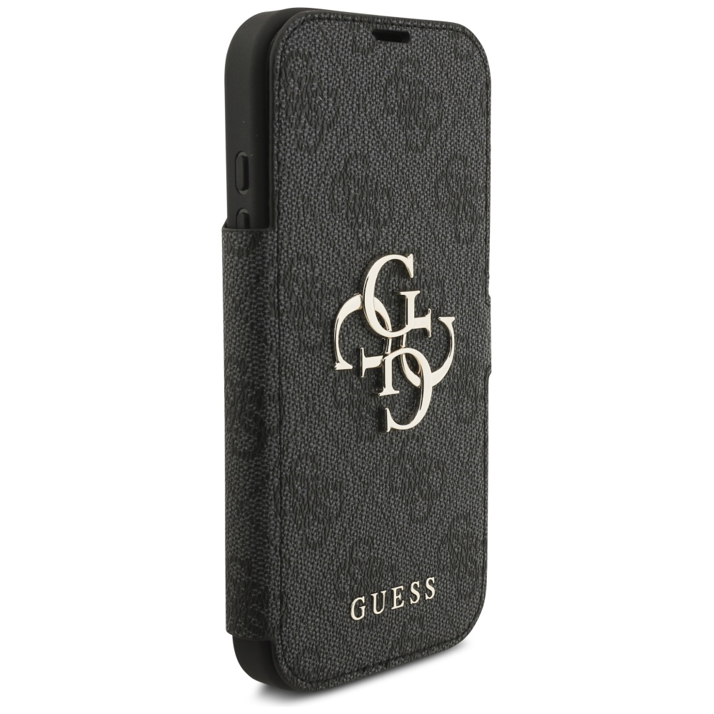 iTok webáruház - Guess Guess Book 4G Metal Logo tok iPhone 17 Pro készülékhez (fekete) 4 Guess Book 4G Metal Logo Case for iPhone 17 Pro (fekete)