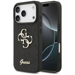 Guess Fixed Glitter Big 4G tok iPhone 17 Pro készülékhez (fekete)