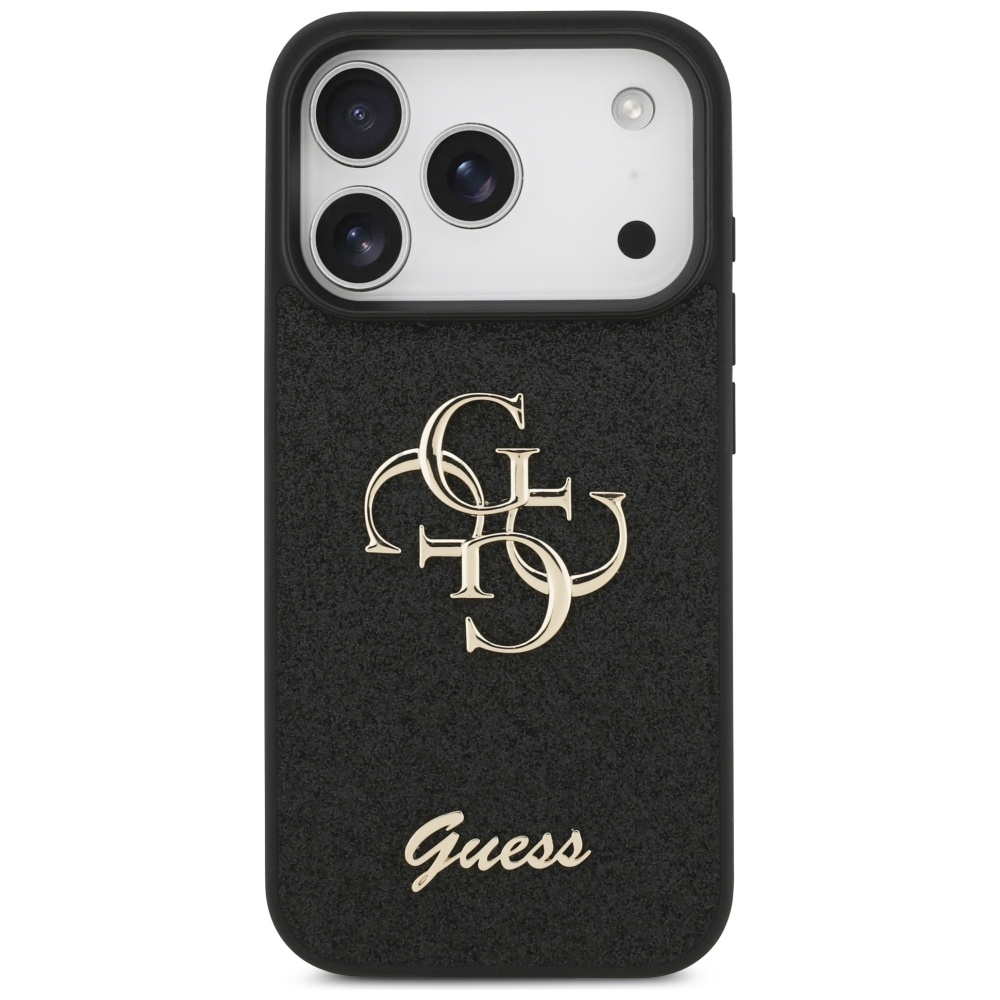iTok webáruház - Guess Guess Fixed Glitter Big 4G tok iPhone 17 Pro készülékhez (fekete) 3 Guess Fixed Glitter Big 4G case for iPhone 17 Pro (fekete)