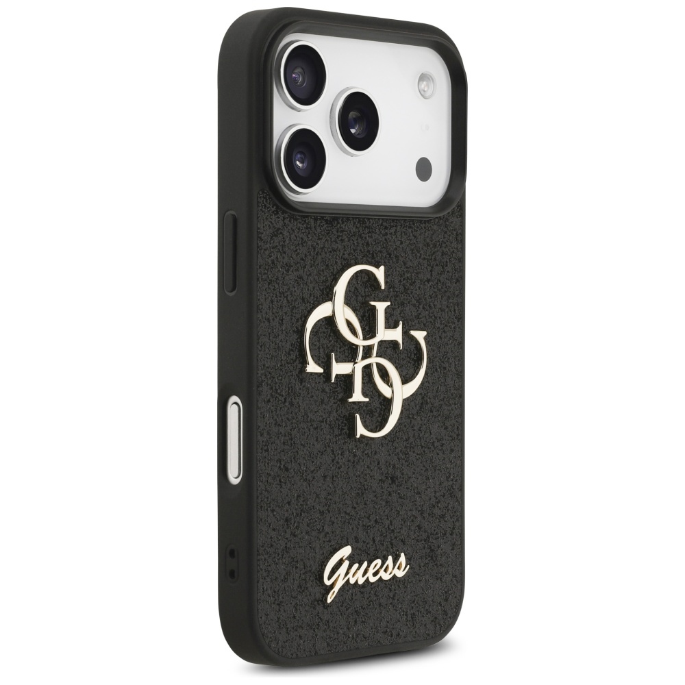iTok webáruház - Guess Guess Fixed Glitter Big 4G tok iPhone 17 Pro készülékhez (fekete) 4 Guess Fixed Glitter Big 4G case for iPhone 17 Pro (fekete)