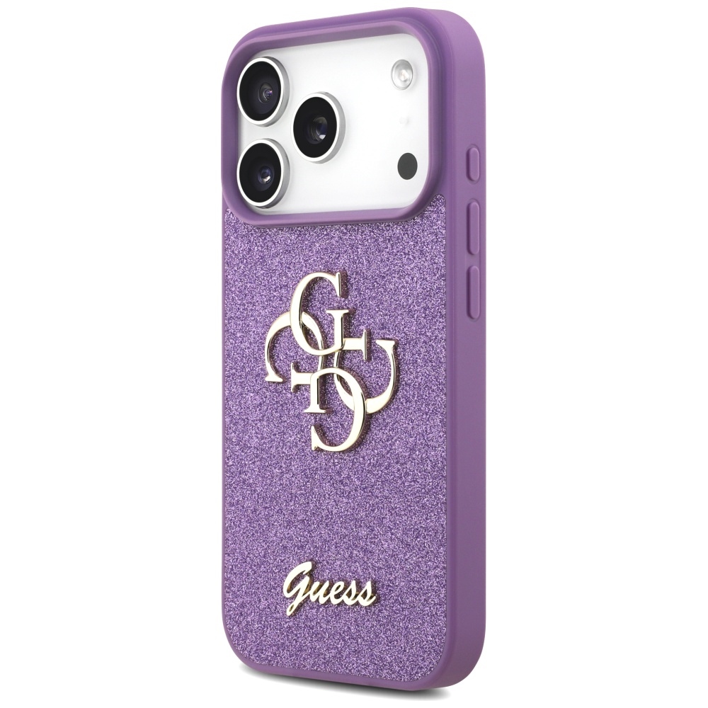 iTok webáruház - Guess Guess Fixed Glitter Big 4G tok iPhone 17 Pro készülékhez (lila) 2 Guess Fixed Glitter Big 4G case for iPhone 17 Pro (lila)