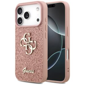 Guess Fixed Glitter Big 4G tok iPhone 17 Pro készülékhez (rózsaszín)