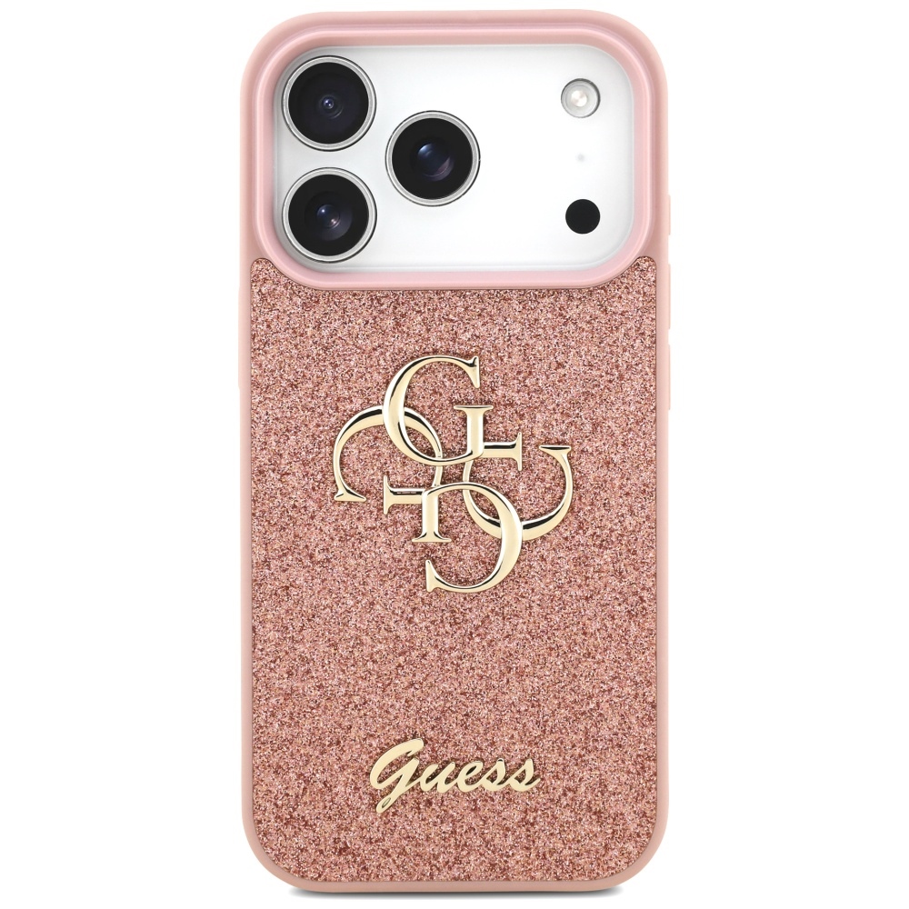 iTok webáruház - Guess Guess Fixed Glitter Big 4G tok iPhone 17 Pro készülékhez (rózsaszín) 3 Guess Fixed Glitter Big 4G Case for iPhone 17 Pro (rózsaszín)