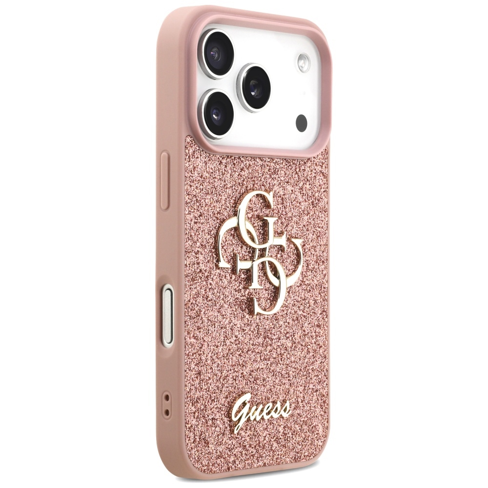 iTok webáruház - Guess Guess Fixed Glitter Big 4G tok iPhone 17 Pro készülékhez (rózsaszín) 4 Guess Fixed Glitter Big 4G Case for iPhone 17 Pro (rózsaszín)