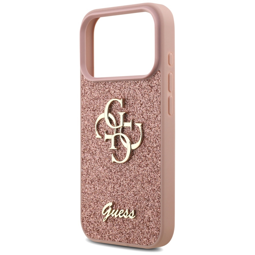 iTok webáruház - Guess Guess Fixed Glitter Big 4G tok iPhone 17 Pro készülékhez (rózsaszín) 5 Guess Fixed Glitter Big 4G Case for iPhone 17 Pro (rózsaszín)