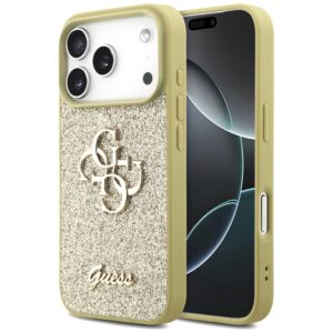 Guess Fixed Glitter Big 4G tok iPhone 17 Pro készülékhez (arany)