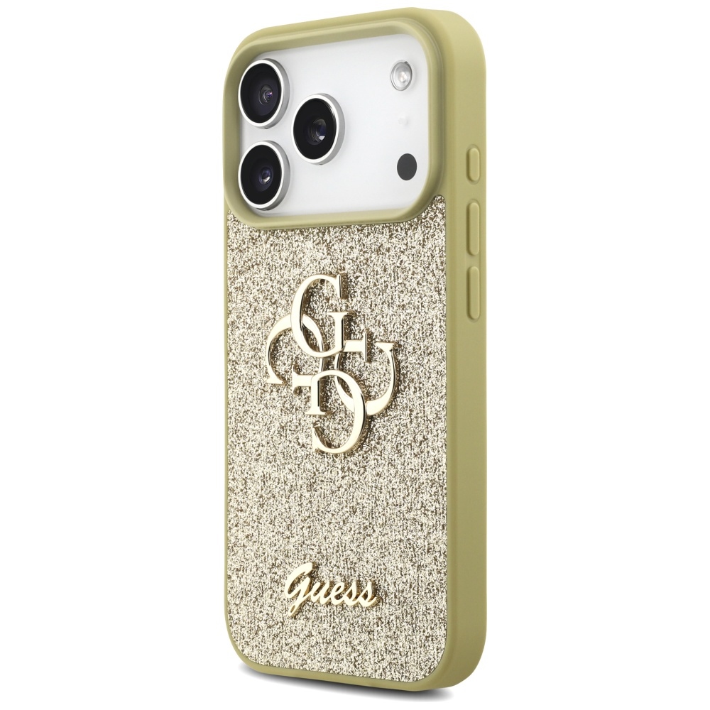 iTok webáruház - Guess Guess Fixed Glitter Big 4G tok iPhone 17 Pro készülékhez (arany) 2 Guess Fixed Glitter Big 4G case for iPhone 17 Pro (arany)