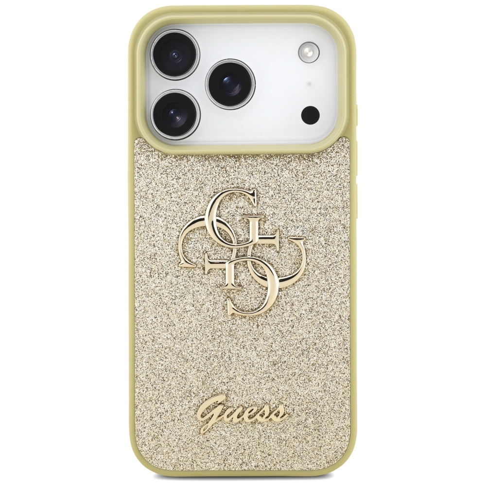 iTok webáruház - Guess Guess Fixed Glitter Big 4G tok iPhone 17 Pro készülékhez (arany) 3 Guess Fixed Glitter Big 4G case for iPhone 17 Pro (arany)