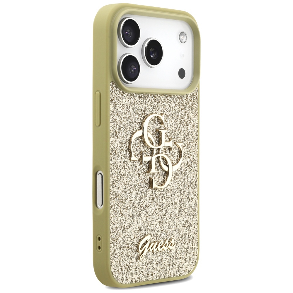 iTok webáruház - Guess Guess Fixed Glitter Big 4G tok iPhone 17 Pro készülékhez (arany) 4 Guess Fixed Glitter Big 4G case for iPhone 17 Pro (arany)