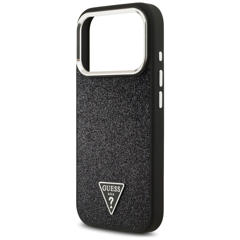 iTok webáruház - Guess Guess Glitter Triangle Logo MagSafe tok iPhone 17 Pro készülékhez (fekete) 6 Guess Glitter Triangle Logo MagSafe Case for iPhone 17 Pro (fekete)