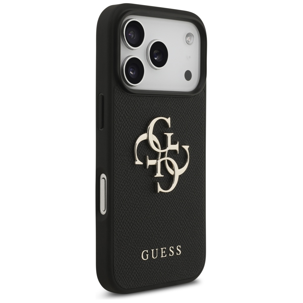 iTok webáruház - Guess Guess Grained Big 4G & Classic Logo tok iPhone 17 Pro készülékhez (fekete) 4 Guess Grained Big 4G & Classic Logo case for iPhone 17 Pro (fekete)