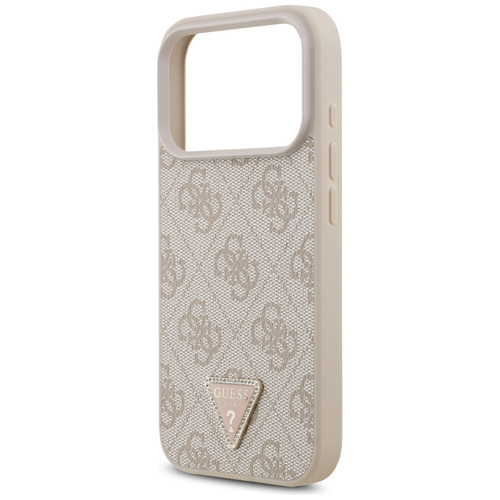 iTok webáruház - Guess Guess Leather 4G Triangle Strass MagSafe tok iPhone 17 Pro készülékhez (rózsaszín) 6 Guess Leather 4G Triangle Strass MagSafe Case for iPhone 17 Pro (rózsaszín)