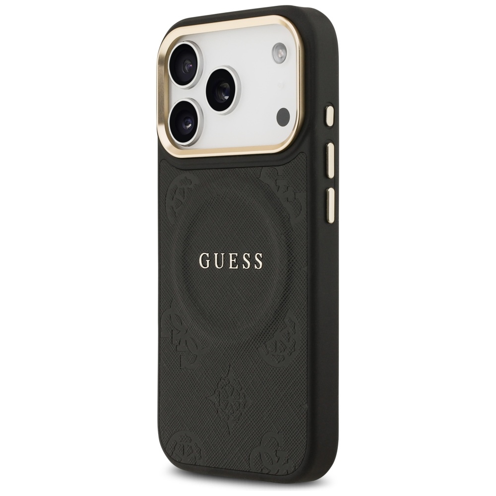 iTok webáruház - Guess Guess Peony Hot Stamp MagSafe tok iPhone 17 Pro készülékhez (fekete) 2 Guess Peony Hot Stamp MagSafe Case for iPhone 17 Pro (fekete)