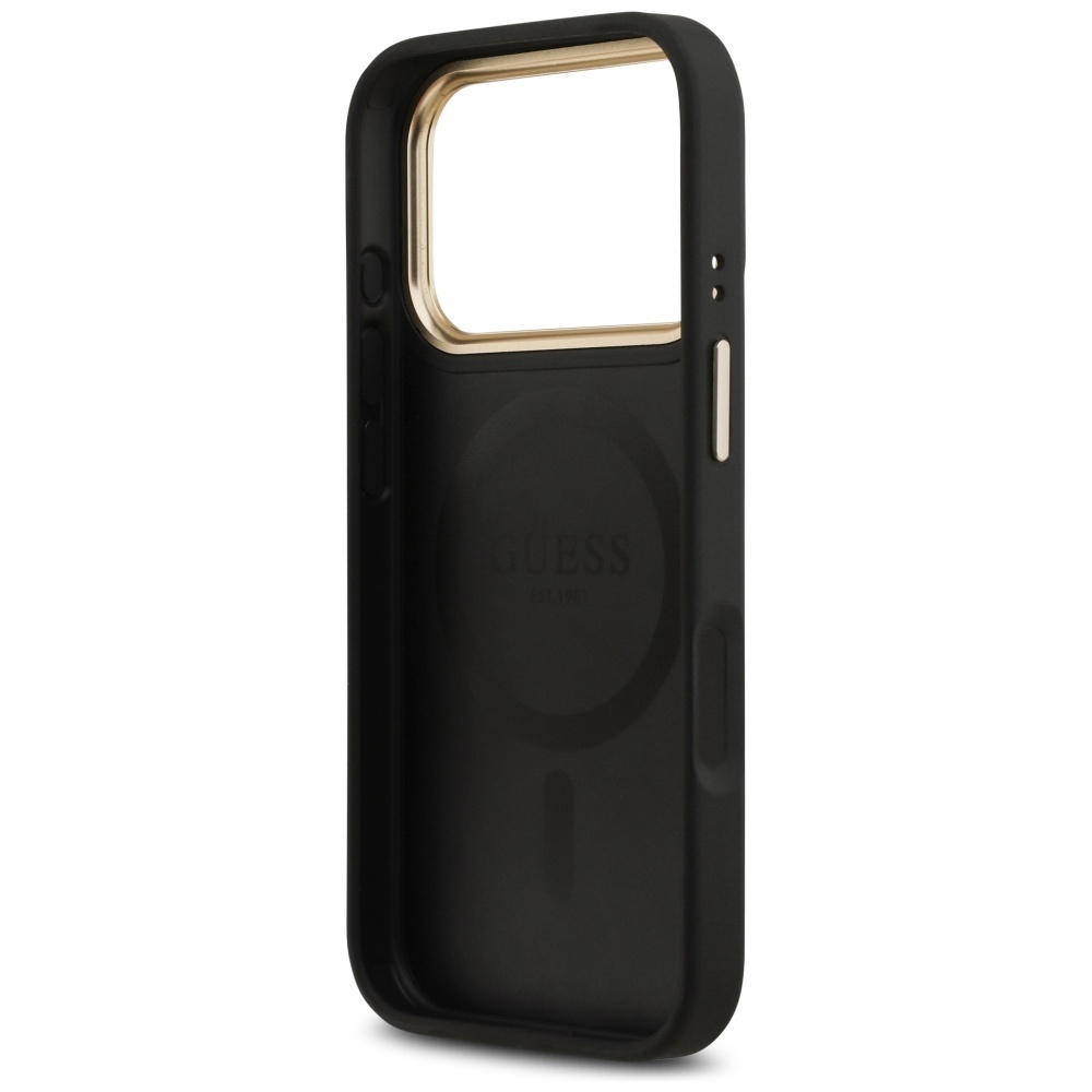 iTok webáruház - Guess Guess Peony Hot Stamp MagSafe tok iPhone 17 Pro készülékhez (fekete) 7 Guess Peony Hot Stamp MagSafe Case for iPhone 17 Pro (fekete)