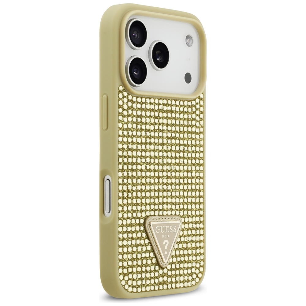 iTok webáruház - Guess Guess Rhinestone Triangle Logo iPhone 17 Pro tok – arany (arany) 4 Guess Rhinestone Triangle Logo iPhone 17 Pro Case (arany)