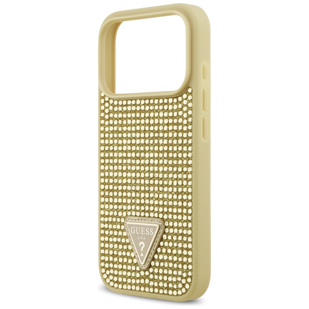 iTok webáruház - Guess Guess Rhinestone Triangle Logo iPhone 17 Pro tok – arany (arany) 6 Guess Rhinestone Triangle Logo iPhone 17 Pro Case (arany)
