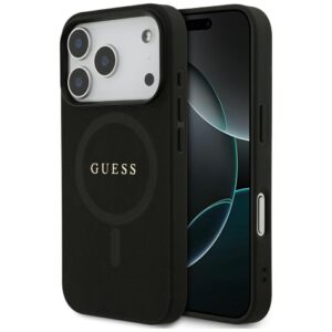 Guess Saffiano Classic Logo MagSafe tok iPhone 17 Pro készülékhez (fekete)