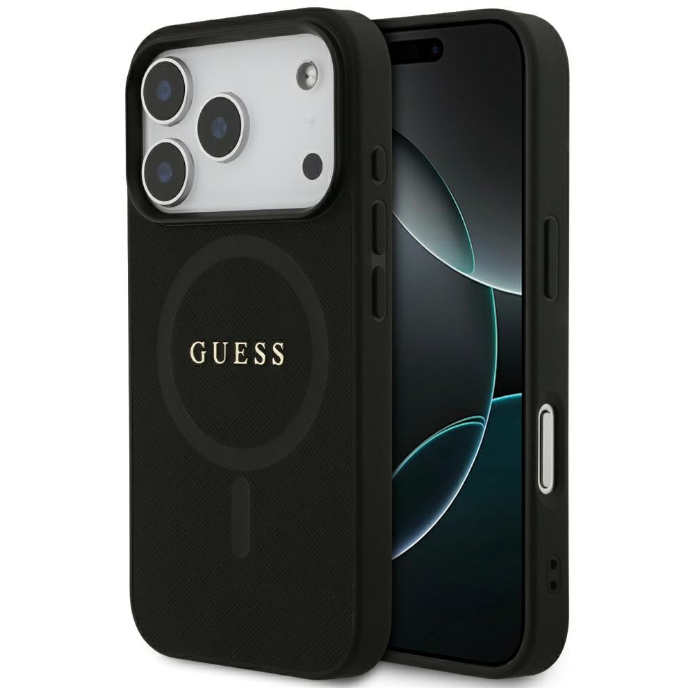 iTok webáruház - Guess Guess Saffiano Classic Logo MagSafe tok iPhone 17 Pro készülékhez (fekete) 1 Guess Saffiano Classic Logo MagSafe Case for iPhone 17 Pro (fekete)