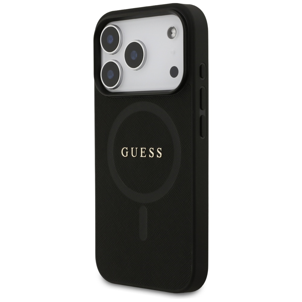 iTok webáruház - Guess Guess Saffiano Classic Logo MagSafe tok iPhone 17 Pro készülékhez (fekete) 2 Guess Saffiano Classic Logo MagSafe Case for iPhone 17 Pro (fekete)