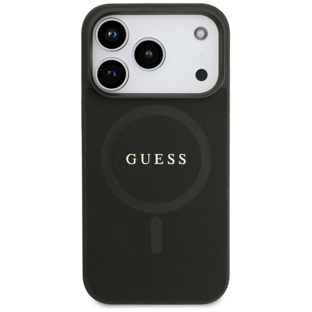 iTok webáruház - Guess Guess Saffiano Classic Logo MagSafe tok iPhone 17 Pro készülékhez (fekete) 3 Guess Saffiano Classic Logo MagSafe Case for iPhone 17 Pro (fekete)