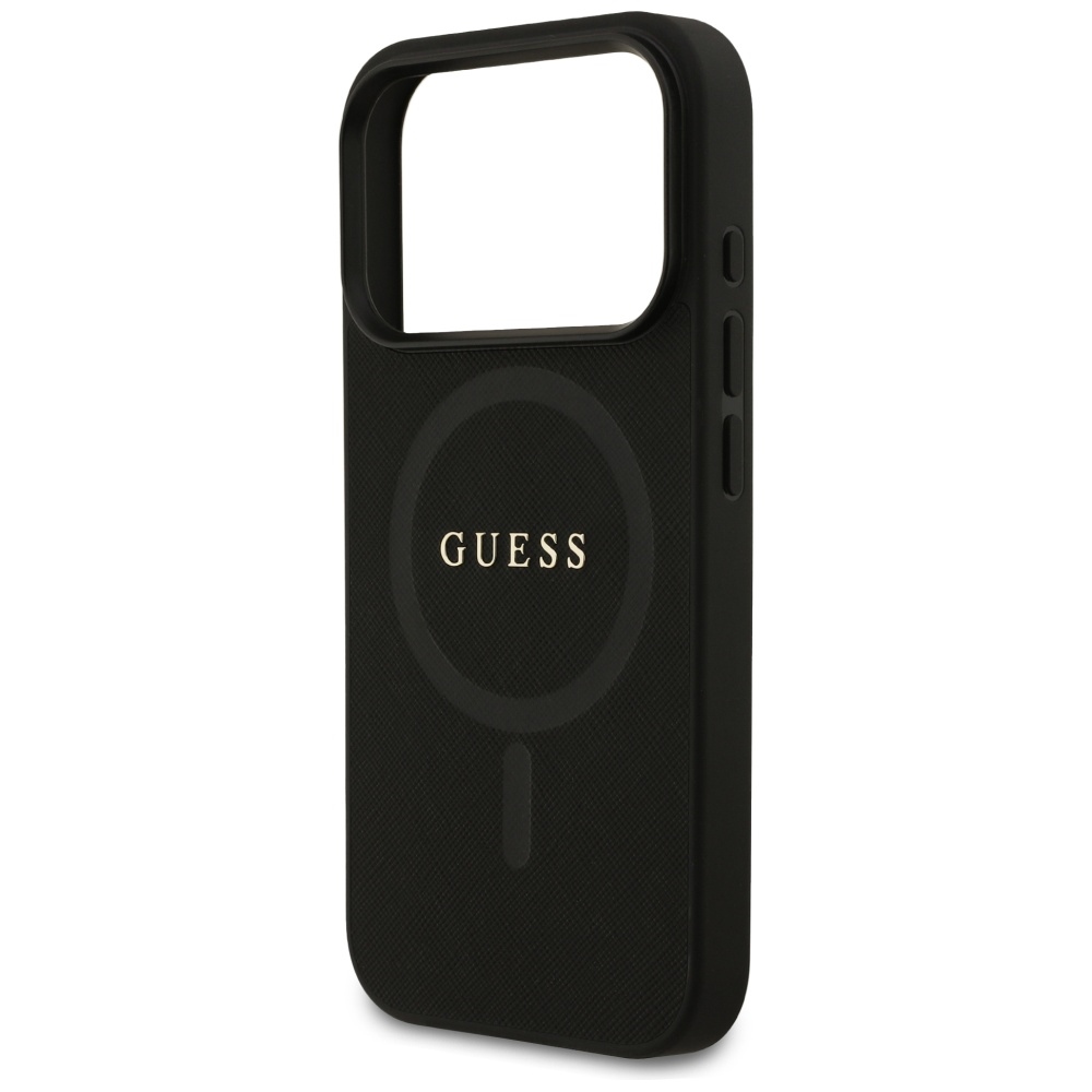 iTok webáruház - Guess Guess Saffiano Classic Logo MagSafe tok iPhone 17 Pro készülékhez (fekete) 6 Guess Saffiano Classic Logo MagSafe Case for iPhone 17 Pro (fekete)