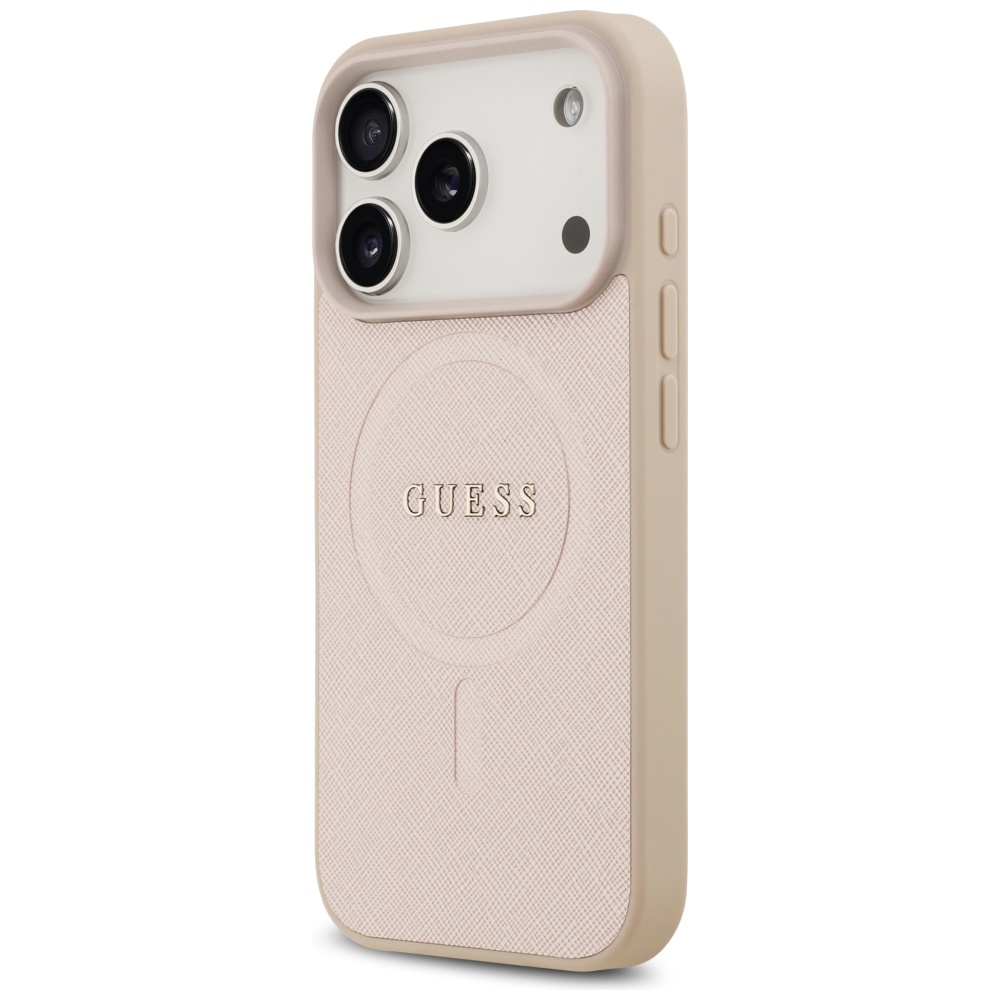 iTok webáruház - Guess Guess Saffiano Classic Logo MagSafe tok iPhone 17 Pro készülékhez (rózsaszín) 2 Guess Saffiano Classic Logo MagSafe Case for iPhone 17 Pro (rózsaszín)