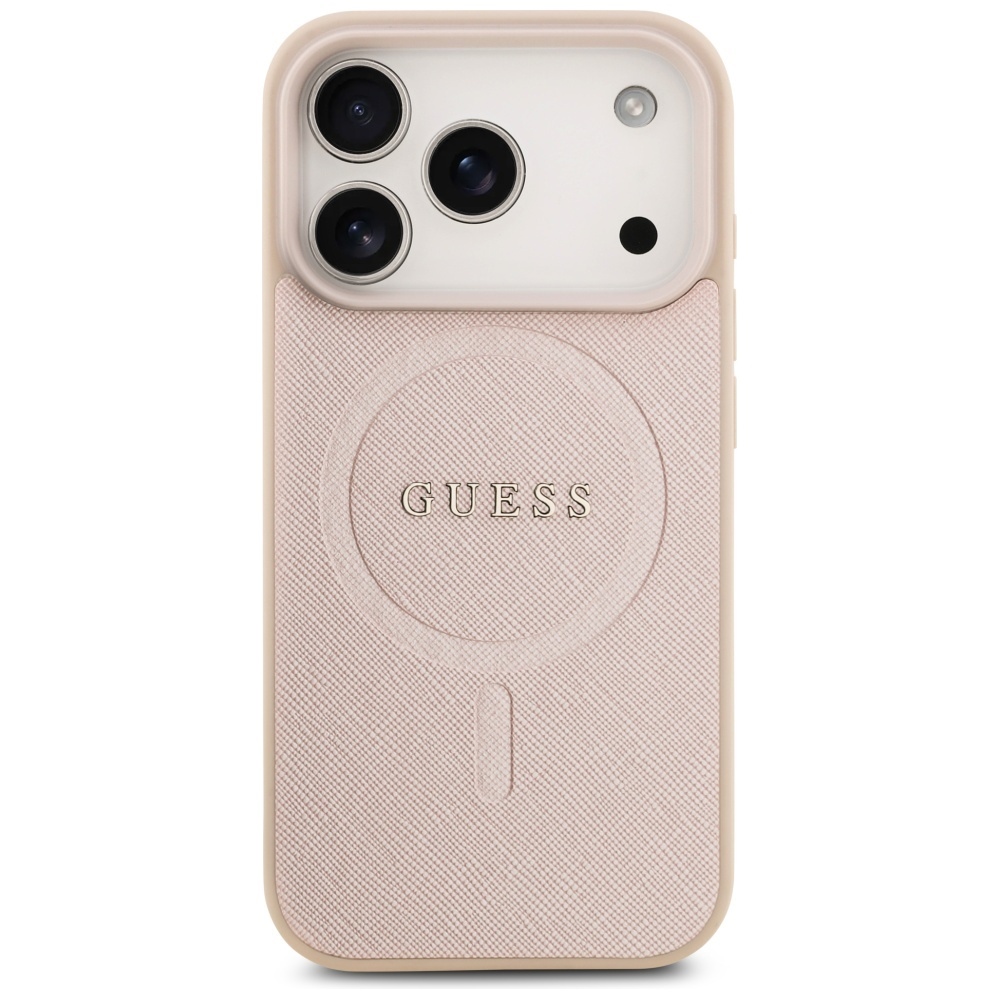 iTok webáruház - Guess Guess Saffiano Classic Logo MagSafe tok iPhone 17 Pro készülékhez (rózsaszín) 3 Guess Saffiano Classic Logo MagSafe Case for iPhone 17 Pro (rózsaszín)