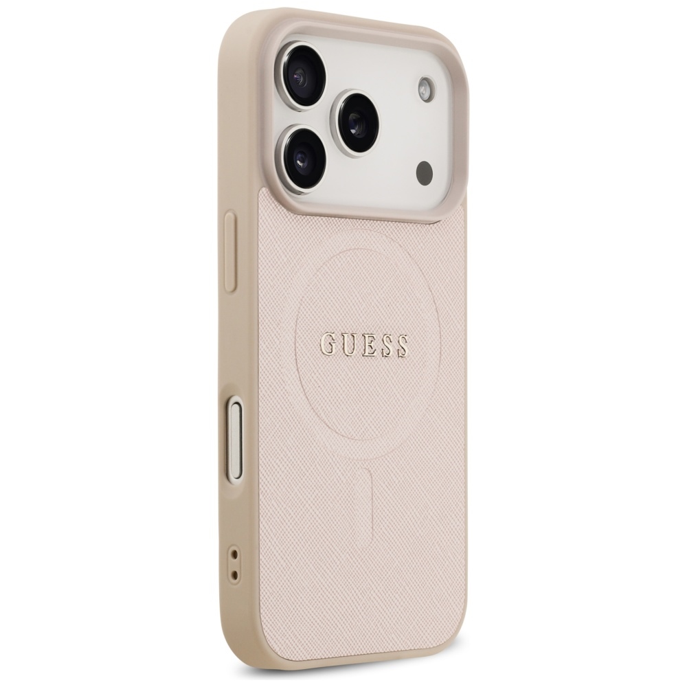 iTok webáruház - Guess Guess Saffiano Classic Logo MagSafe tok iPhone 17 Pro készülékhez (rózsaszín) 4 Guess Saffiano Classic Logo MagSafe Case for iPhone 17 Pro (rózsaszín)