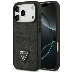 Guess 4G Double Card Triangle tok iPhone 17 Pro (fekete)