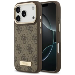 Guess 4G Logo Plate MagSafe tok iPhone 17 Pro (barna)