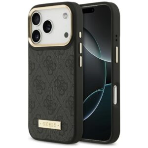 Guess 4G Logo Plate MagSafe tok iPhone 17 Pro készülékhez (fekete)