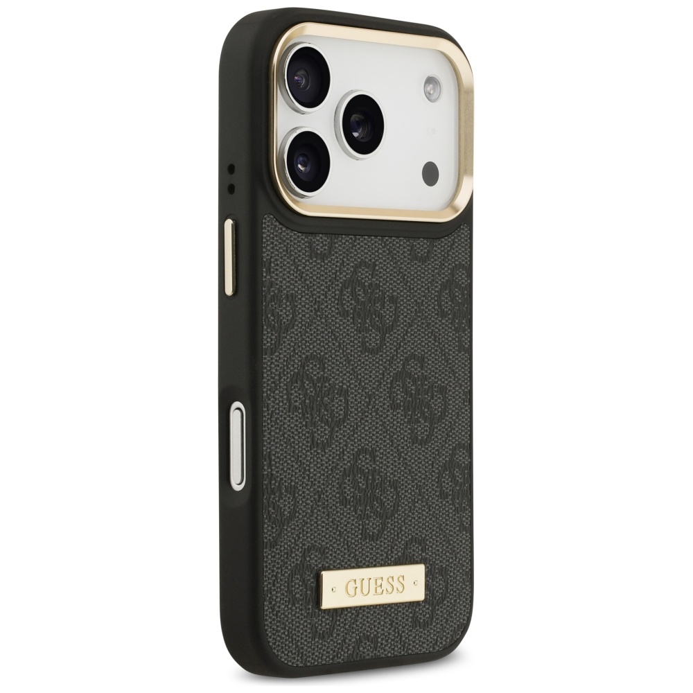 iTok webáruház - Guess Guess 4G Logo Plate MagSafe tok iPhone 17 Pro készülékhez (fekete) 4 Guess 4G Logo Plate MagSafe Case for iPhone 17 Pro (fekete)