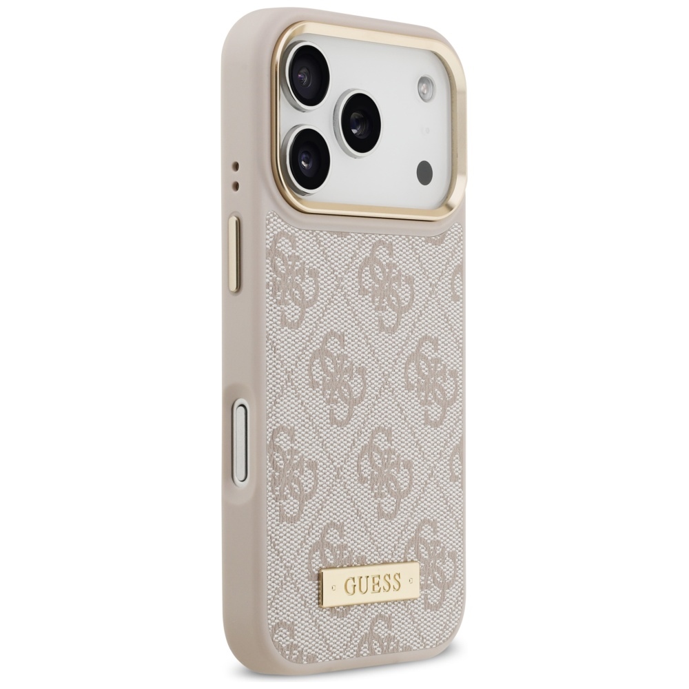 iTok webáruház - Guess Guess 4G Logo Plate MagSafe tok iPhone 17 Pro készülékhez (rózsaszín) 4 Guess 4G Logo Plate MagSafe Case for iPhone 17 Pro (rózsaszín)