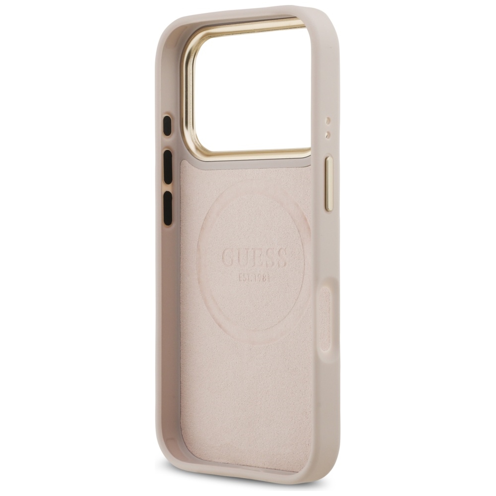 iTok webáruház - Guess Guess 4G Logo Plate MagSafe tok iPhone 17 Pro készülékhez (rózsaszín) 7 Guess 4G Logo Plate MagSafe Case for iPhone 17 Pro (rózsaszín)