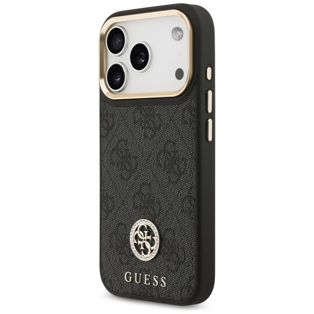 iTok webáruház - Guess Guess 4G Strass Logo & Big Strap Metal Buttons MagSafe tok iPhone 17 Pro készülékhez (fekete) 2 Guess 4G Strass Logo & Big Strap Metal Buttons MagSafe Case for iPhone 17 Pro (fekete)
