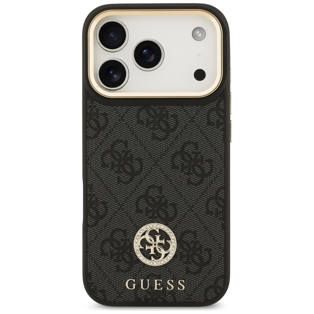 iTok webáruház - Guess Guess 4G Strass Logo & Big Strap Metal Buttons MagSafe tok iPhone 17 Pro készülékhez (fekete) 3 Guess 4G Strass Logo & Big Strap Metal Buttons MagSafe Case for iPhone 17 Pro (fekete)